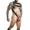 MOB Eroticwear Harnais Top Cockring Dngeon Gris